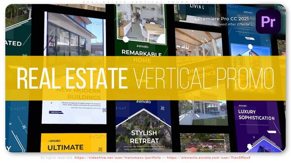 Real Estate Vertical Promo Pack Premiere Pro template preview