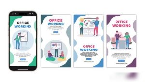 Videohive Office Working Instagram Story Elements template preview