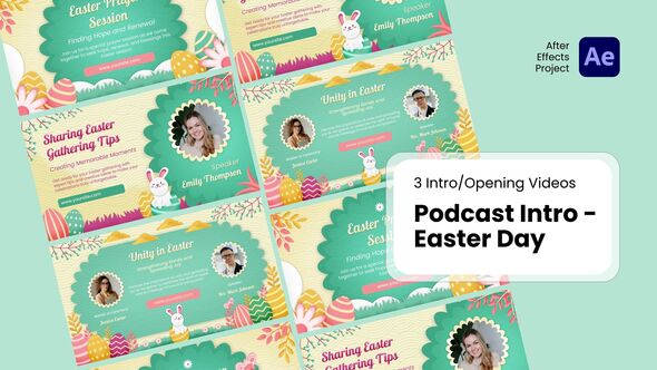Videohive Intro/Opening - Podcast Intro Easter Day After Effects Template Easter template preview