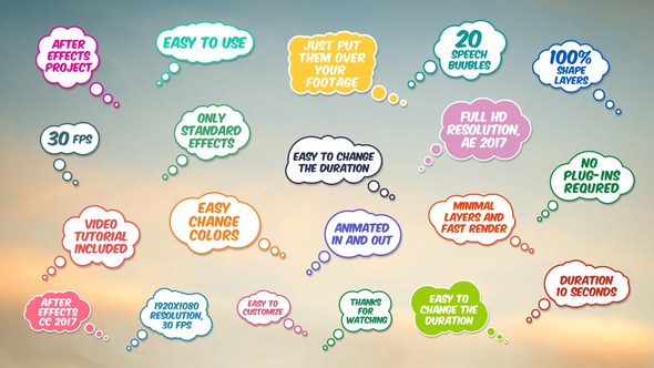Videohive 20 Speech Bubbles Elements template preview