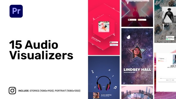 Modern Instagram Audio Visualizers for Premiere Pro Premiere Pro template preview