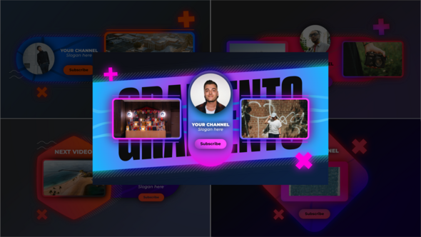 Videohive Gradient Youtube Endscreens Broadcast-packages template preview