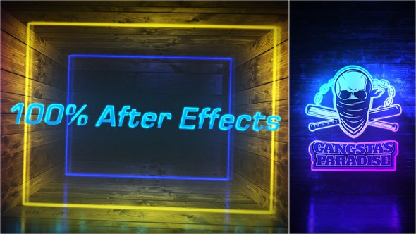 Videohive Grunge Neon Intro Logo Stings template preview