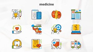 Videohive Medicine And Healthcare - Flat Animated Icons Openers template preview