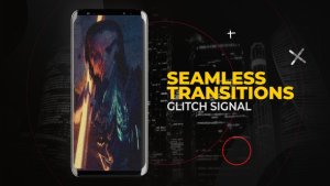 Videohive Vertical Glitch Signal Transitions | After Effects Elements template preview