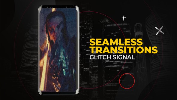 Videohive Vertical Glitch Signal Transitions | After Effects Elements template preview