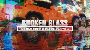 Broken Mirror Glass Overlays Effects MOGRT Premiere Pro template preview