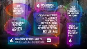 Videohive Neon Gradient Speech Bubbles Titles template preview