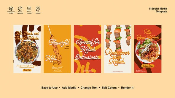 Videohive Turkish Kebab Instagram Stories Product Promo template preview