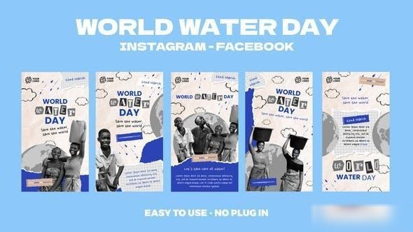 Videohive World Water Day Instagram Reel Openers template preview