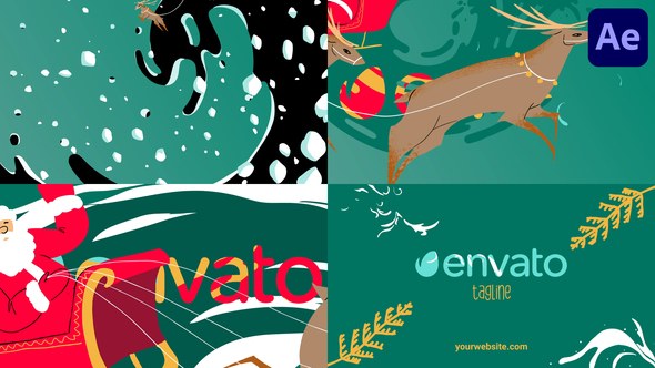 Videohive Santa's Reindeer Christmas Logo | After Effects Logo Stings template preview