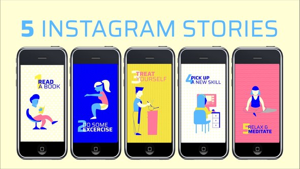 Videohive 5 Instagram stories for staying home in lockdown Product Promo template preview