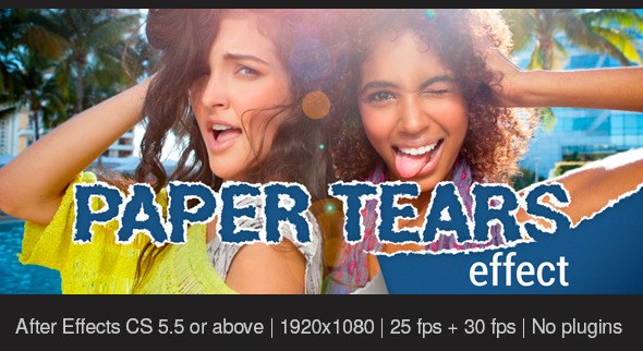 Paper Tears Video Displays template preview