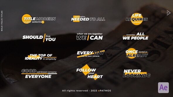 Videohive Bold Italic Titles | After Effects Titles template preview
