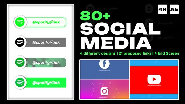 Videohive Social Media Buttons | AE Titles template preview