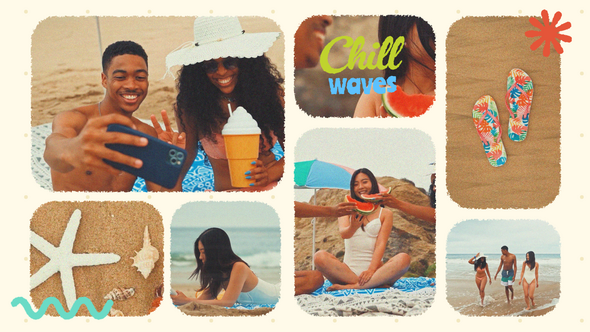 Brush Split Screen Video Displays template preview