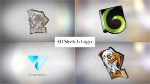 Videohive Clean 3D Sketch Logo Reveal Logo Stings template preview