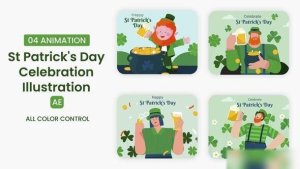 Videohive St Patrick's Day Celebration Illustration Scene Elements template preview