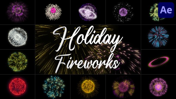 Videohive Holiday Fireworks for After Effects Elements template preview