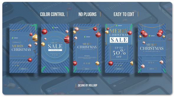 Videohive Merry Christmas And Christmas Sale Stories V1 Openers template preview