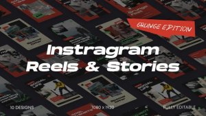 Videohive Grunge Instagram Reels & Stories Video Displays template preview