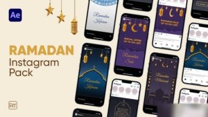 Videohive Ramadan Instagram Pack For After Effects Ramadan template preview