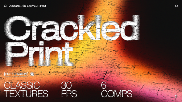 Videohive Crackled Print Typography Titles template preview