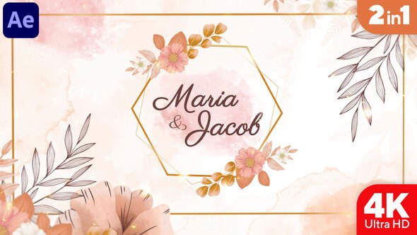 Videohive Watercolor Wedding Invitation Video Displays template preview
