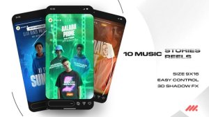 Videohive 10 Music Stories and reels Product Promo template preview