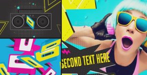 Glam Rock Cassette Slideshow Video Displays template preview