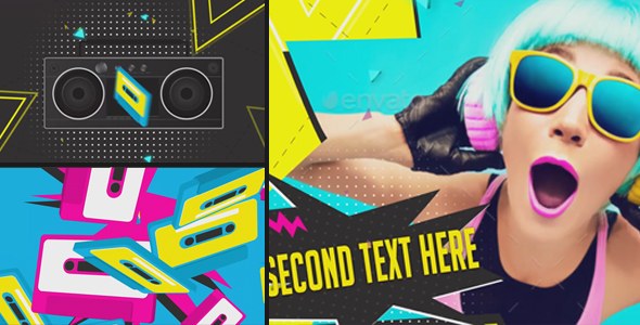 Glam Rock Cassette Slideshow Video Displays template preview