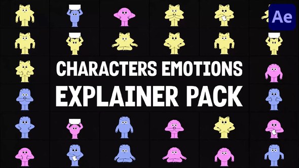Videohive Characters Emotions Explainer Pack for After Effects Elements template preview