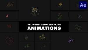Videohive Flowers and Butterflies Animations for After Effects Elements template preview
