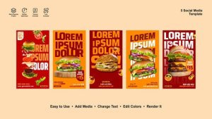 Videohive Burger Instagram Stories 52603565 Product Promo template preview