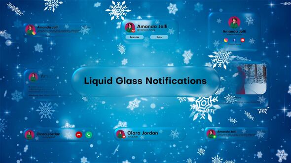 Videohive Liquid Glass Notifications | New Yaer Elements template preview