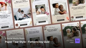 Videohive Social Media Reels - Fathers Day Quiz Product Promo template preview