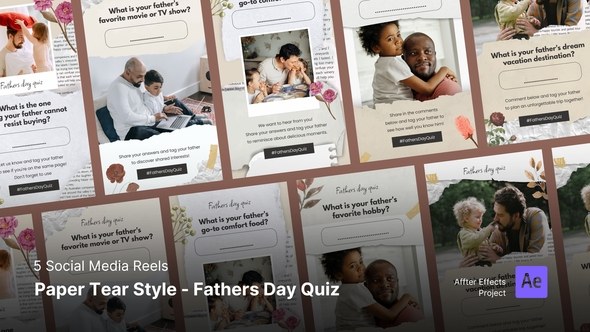 Videohive Social Media Reels - Fathers Day Quiz Product Promo template preview
