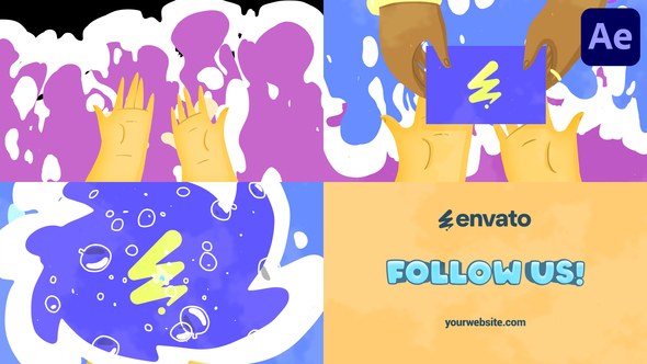 Videohive Cartoon Hands Logo for After Effects Logo Stings template preview