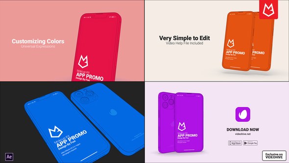 Videohive Flat App Promo | 3D Mockup Kit Product Promo template preview