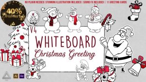 Holidays Whiteboard Greetings Pack v4.3 Video Displays template preview