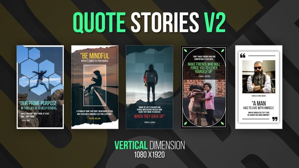 Videohive Vertical Quote Stories V2 Product Promo template preview