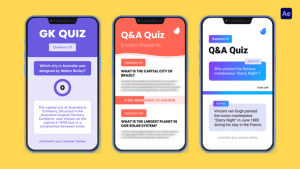 Videohive Q & A Quiz - Vertical Video Displays template preview