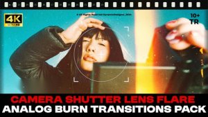 Film Burn & Camera shutter Lens Flare FX Transitions Bundle Elements template preview