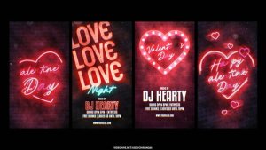 Videohive Neon Valentine Stories Product Promo template preview