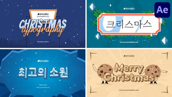 Videohive Christmas Typography | After Effects 49921182 Titles template preview