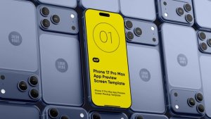 Videohive Tiled Phone 17 App Preview Mockup Template Product Promo template preview