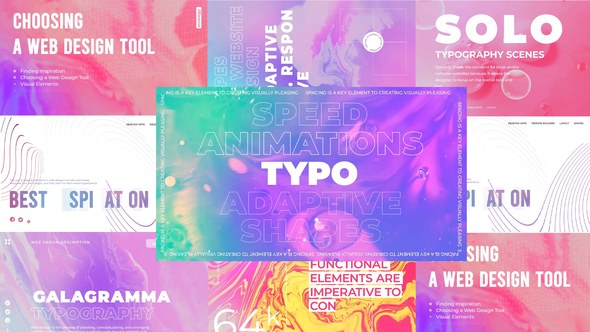 Videohive Galagramma typography pack Titles template preview