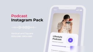 Videohive Podcast Instagram Pack | Vertical and Square Openers template preview