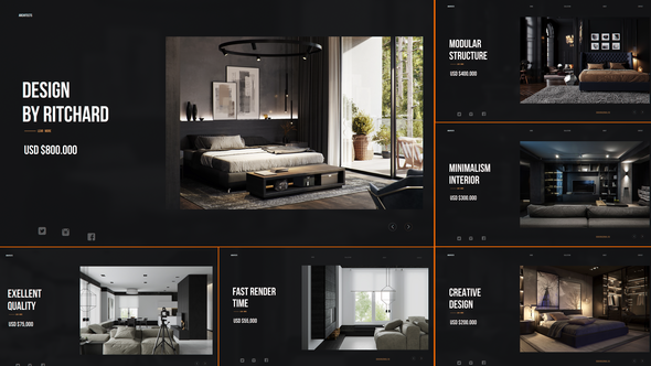 Videohive Real Estate / Interior Design Slideshow Video Displays template preview