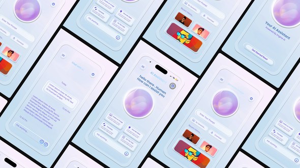Videohive Liquid Glass AI UI Phone after effect Elements template preview